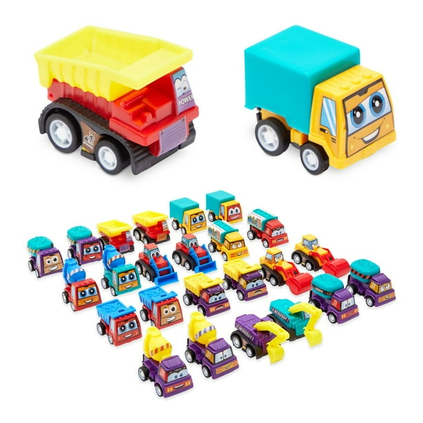 24 Pcs Mini Pull Back Cars for Boys Toys Vehicles, Construction Trucks