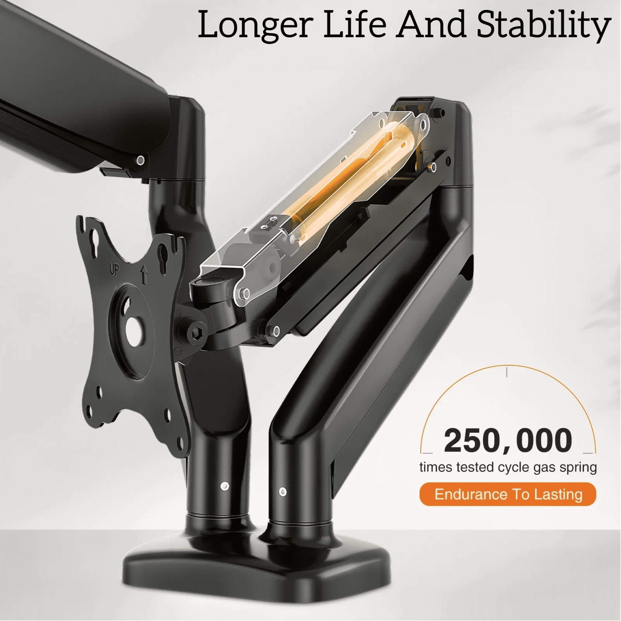 LIFERECORD Dual Monitor Stand for 13-32 Inch Screens, Gas Spring Monitor Arm with Adjustable Height, Tilt, Swivel, VESA Mount for Home Office Desk
