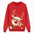 thumbnail image 4 of Towmus Matching Family Christmas Clothes Cute Elk Print Graphic Tops Fall Crew Neck Sweatshirt Loungewear for Parents Couples Kids, 4 of 4