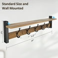 thumbnail image 3 of 29 Inch Coat Rack Wall Mount with Shelf, Coat Hanger Wall Mounted with 5 Hooks, Wall Mounted Coat Racks, Wall Shelf with Hooks, Hat Rack for Entryway, Bedroom, Living Room, 3 of 7