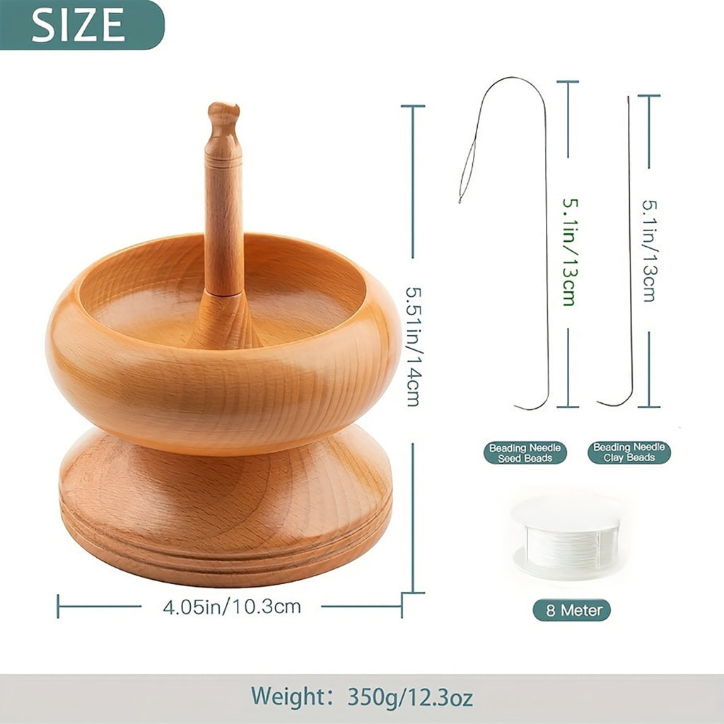 Oasiva Wood Bead Spinner Jewelry Making Tool for Quick and Precise Bead Stringing