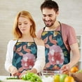 thumbnail image 5 of Pioneer Flower Floral Print Pattern Apron-Garden Aprons for Women with Pockets-Cotton Linen Waterproof Kitchen Cooking Gardening Aprons Adjustable for Kitchen,Cooking,BBQ and Salon 33x27 Inch, 5 of 7