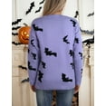 thumbnail image 3 of Halloween Sweaters for Women Cute Bat Knitted Casual Long Sleeve Fall Winter Pullover Sweaters Tops Alsol Lamesa, 3 of 6