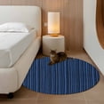 thumbnail image 2 of Round Rug 4Ft Washable Non-Slip, Dark Blue Circle Area Rugs for Living Room Bedroom, Retro Farmhouse Plants Wall Lines Texture Indoor Floor Mats Carpet Runner for Home Decor Aesthetic, 2 of 8