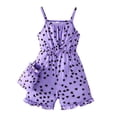 thumbnail image 3 of WERYOUNG Girl's Rompers Sleeveless Square Collar Heart Print Kids Playwear Suspenders Onesie With Matching Bag Party Night Versatile Soft Romper, 3 of 9