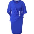 thumbnail image 1 of Hanna Nikole Robe en Chiffon à Manches Courtes pour Femmes Grande Taille avec Volants et Strass, 1 of 7