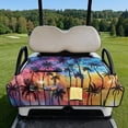 thumbnail image 2 of Psesaysky Golf Cart Seat Covers with Extra Handle, Portable Golf Seat Towel Blanket, Tropical Style Non-slip Back, All Seasons Fit for EZGO, Yamaha, Club Car Front Seats, Galaxy Palm Tree, 2 of 8