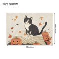 thumbnail image 4 of Yayeee Bath Rug for Bathroom Floor Non Slip Contour Fluffy Soft Absorbent Mat, 20"x24", Gray Cartoon Halloween Cat, 4 of 7