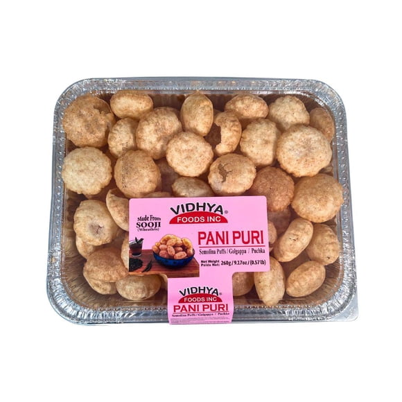 Vidhya - Plateau en Aluminium pour Pani Puri - 260 g - 6 Unités Vidhya Plateau en Aluminium pour Pani Puri - 260 g - 6 Unités - Emballage Prêt à Servir pour Fête avec Fraîcheur Accrue (6x260 g)