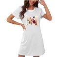thumbnail image 4 of COM1950s Shorts pour Femmes, Chemises à Manches Courtes pour Femmes, Chemise de Nuit Courte Surdimensionnée Mode Imprimé Poitrine Manches Courtes, Chemises à Manches Courtes pour Femmes, 4 of 6