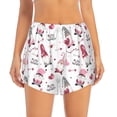 thumbnail image 2 of Honeii Valentine's Day gnomes print a double-layered women's running short, ideal for gym, tennis, and various activities, complete with a practical pocket-Small, 2 of 7