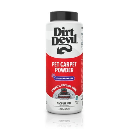 Dirt Devil Pet Room Refresher Carpet Powder, Tropical Wind Scent, for Carpet and Upholstery, Vacuum Safe, Pet Odor Eliminator, AD31211, 32 oz.