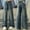3-Blue, variant on Girls Jeans Flared Jeans Embroidered Jeans High Waisted Jeans Wide Leg with Pockets for Girls 5-6 Years