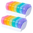 thumbnail image 1 of MasteelfCA 2pcs Pill Box Organiser Portable Dispensing Colorful Pill Boxes Mini Pill Boxes Medicine Pill Tablet Storage Sub-box (Colorful), 1 of 8