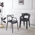 thumbnail image 3 of Black Dining Chair Set of 4 - Modern Accent Chairs with Premium Seat Shell Sturdy Metal Legs, Easy Clean Tool-Free Assembly for Home Office, 3 of 9