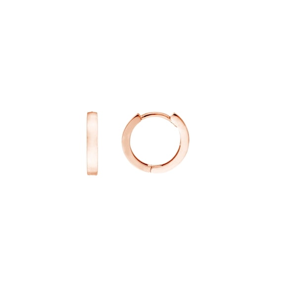 14k Rose Gold 11mm Square Shape Earrings Stud Earring for Women