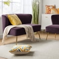 thumbnail image 4 of Tina's Home Modern Velvet Upholstered Loveseat Sofa with Gold Metal Legs for Small Spaces, Living Room Home Bedroom Purple, 4 of 10