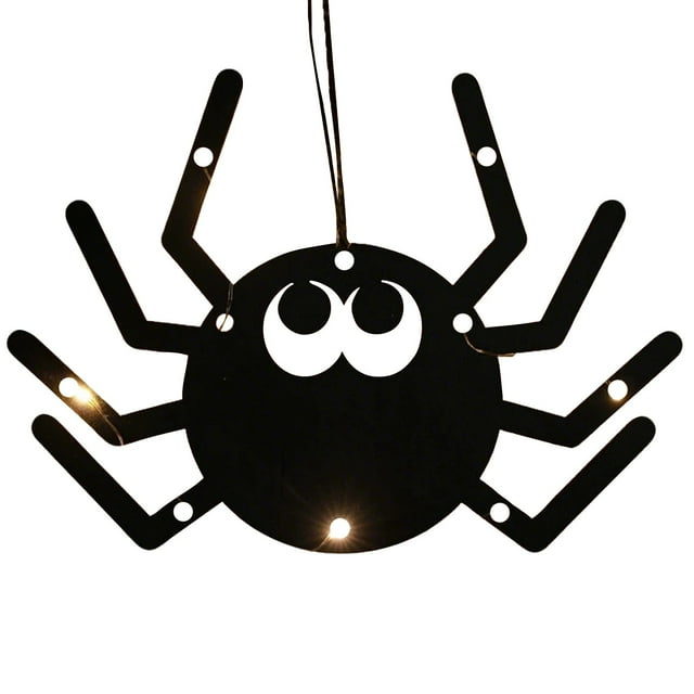 asddcavvf Halloween LED Decorative Lights Luminous Listing Lights Party Atmosphere Layout Wall Stickers. Wooden Holiday Signs round Stained Glass Windows for the Home Flower Christmas Ornament