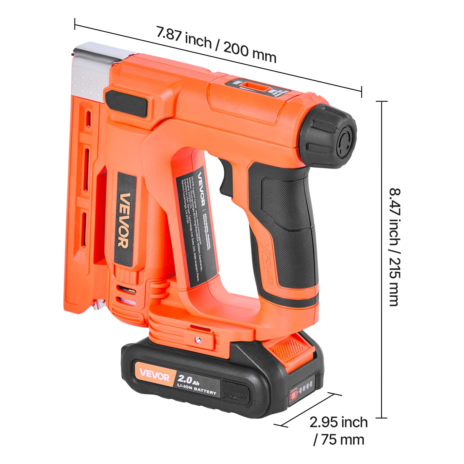 VEVOR Cordless Brad Nailer, 2-in-1 Nail Gun Staple Gun, 18 Gauge 5/8 inch, Includes 1000 Pcs Staples and 1000 Pcs Nails, with Battery and Charger, Non-Slip Rubber Grip, for Woodworking DIY Projects