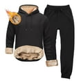 thumbnail image 4 of Aihuaihua Mens Sweatsuit Sets Sherpa Lined 2 Piece Super Warm Hooded Sweatshirts and Jogger Sweatpants Winter Thermal Tracksuits Black M, 4 of 4
