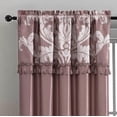 thumbnail image 3 of Chezmoi Collection Royal 4-Piece Jacquard Floral Window Curtain Set, Woodrose/Gray, 3 of 7