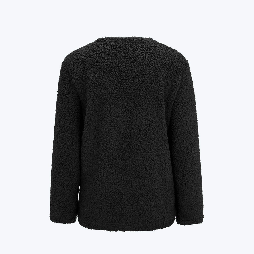 Women's Oversized Open Front Cardigan Coat Plus Size Plush Sweater Jacket Fall Winter Outwear - image 4