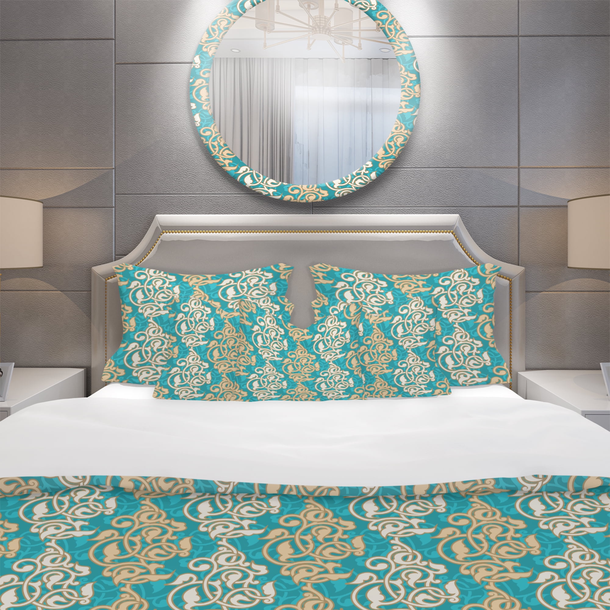 Designart 'Arabesque Pattern' Oriental Duvet Cover Set