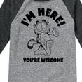 thumbnail image 3 of Garfield - I'm Here Youre Welcome - Toddler & Youth Raglan Graphic T-Shirt, 3 of 5