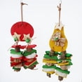 thumbnail image 2 of Bird Biting Toy Wooden Decorative Parrot Chew Block Bird Cage Toy for Parakeet, 2 of 6