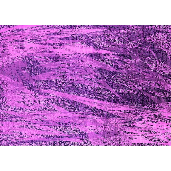 Ahgly Company Indoor Rectangle Oriental Pink Industrial Area Rugs, 7' x 10'