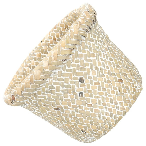 Wicker Bathroom Bin Wastebasket Trash Can Sundry