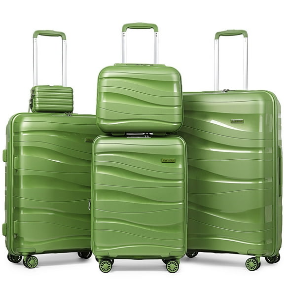 Joyway - 5-Piece Luggage Set PP Hardshell Spinner Suitcase with TSA Lock - (Expandable Carry-On 20 Inch) (24 Inch 28 Inch) for School, Travel, Weekend
