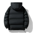 thumbnail image 4 of Men Puffer Jacket Winter Warm Hooded Down Jacket Zip Up Parka Padded Outwear Relaxed Fit Puffer Jacket Men's Jackets Black L, 4 of 5