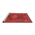 thumbnail image 2 of Ahgly Company Machine Washable Indoor Round Abstract Red Modern Area Rugs, 5' Round, 2 of 4