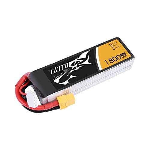 Tattu 14.8V 1800mAh 4S 75C LiPo Battery Pack with XT60 Plug for FPV Racing LRC Freestyle CX Pro Quadcopter Vortex