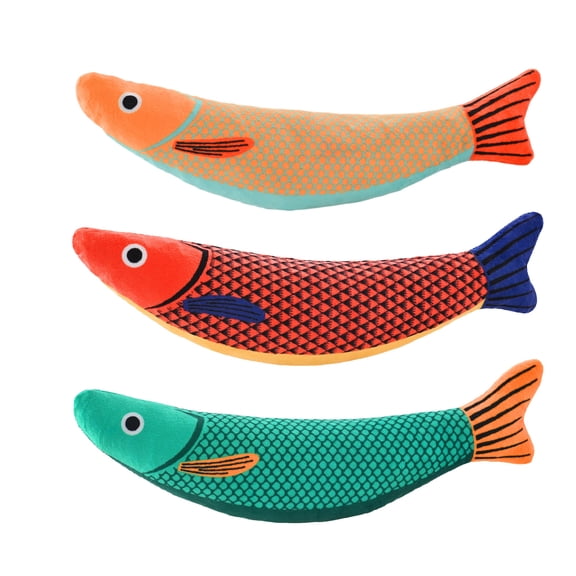 Max & Marlow Catnip Cat Toys, Durable Interactive Fish Shaped Kitten Toys with Catnip and Crinkle Paper, 3 Pack