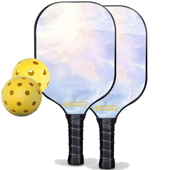 Pickleball Factory PB00013-2-C Pickleball Starter Set - Glistening Pickleballtournament Paddle, Best Beginner Pickleball Sets, Carbonfiber Graphite
