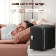Auseo Mini Portable Fridge Personal, Countertop, 4L/6 Cans, Cooler Small Refrigerator, AC/DC, Option for Skincare, Makeup, Drinks, Dorm Room