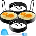 thumbnail image 1 of Moldes para huevos fritos de 4 piezas, molde para panqueques, molde para panqueques antiadherente de acero inoxidable, molde para huevos fritos para sartén, ajuste moldeador de huevos Ormromra LL-2351, 1 of 6