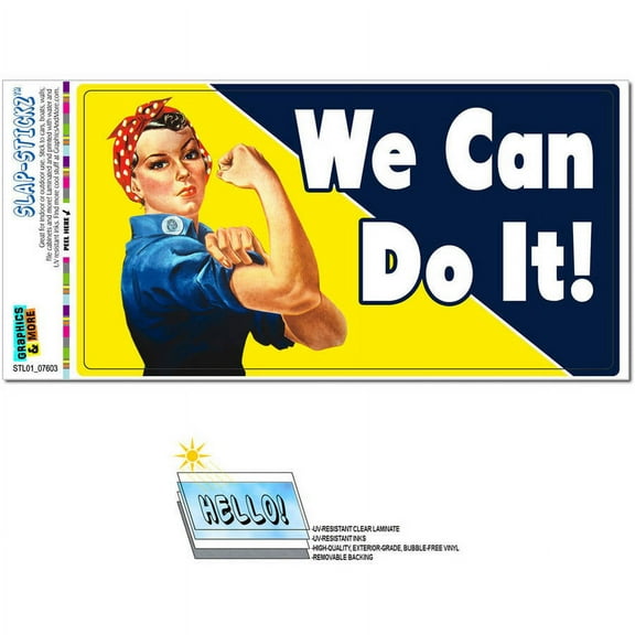 Rosie the Riveter We Can Do It Automotive Car Window Locker Bumper Sticker