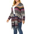 thumbnail image 4 of Agnes Orinda Women's Plus Size Boho Long Sleeve Open Front Sweater Long Cardigan 2X Gray, 4 of 7