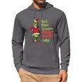 thumbnail image 2 of Green Printed Mens Hoodies for Christmas, Green Design Comfort Colors Pullover Hooded Collar Drawstring Hoodies, Christmas Crewneck Sweatshirts Men (Dark Gray, M), 2 of 5
