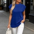 thumbnail image 6 of cocolona Womens Short Sleeve Sweatshirt Crew Neck Solid Color Casual Loose Pullover Tops with Pockets, 6 of 6