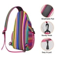 thumbnail image 2 of Ocean Starry Night Sling Backpack for Travel and Daily Use, Lightweight Crossbody Bag with Watercolor, Abstract Geometric Design and Rainbow Gradient Aesthetic, 2 of 6