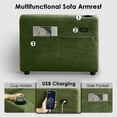 thumbnail image 3 of AISWORD 82" 3 in 1 Convertible Sectional Sofa, Small L Shaped Couch with USB Port for Living Room, Towel Fabric, Green, 3 of 6
