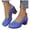 Blue, variant on Women's Close Toe Chunky Heel Mary Jane Shoes Breathable Mid Heel Wedge Sandals Hollow Out Slingback Beach Sandal Brown Size 6.5