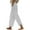 Gray, variant on Simua Women's Linen Pants Striped Split Side Straight Leg Drawstring Elastic Waist Trousers with Pockets
