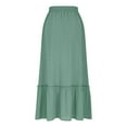 thumbnail image 4 of Akafmk Plus Size Womens Skirts,Long Skirts for Women Maxi Boho Skirt,Solid Color Elastic High Waist Tiered Skirts Loose Fitting Vacation Beach Long Skirts, 4 of 5