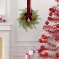 thumbnail image 5 of Christmas Artificial French Style Pine Wreath With Long Bow Rustic Elegant Christmas Wreath for Front Porch Door Window Wall Kitchen Cabinet Indoor Outdoor Decor, 5 of 7