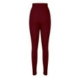 thumbnail image 6 of Qgtaibl Womens High Waist Leggings Soft Comfy Yoga Pants Slim Fit Stretchy Gym Workout Bottoms Casual Everyday Tights ( Wine,XL ), 6 of 6
